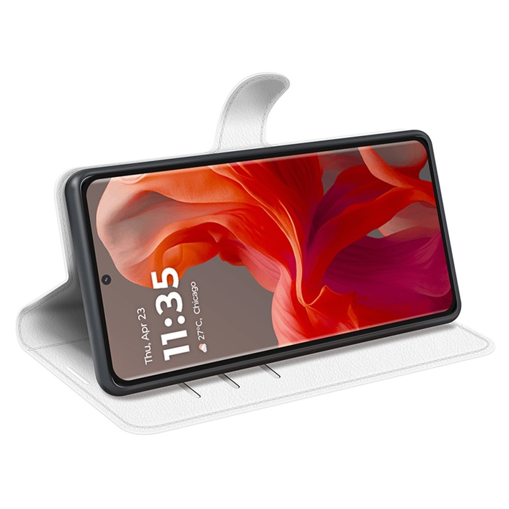 Litchi könyv tok Motorola Moto G85 5G - fehér