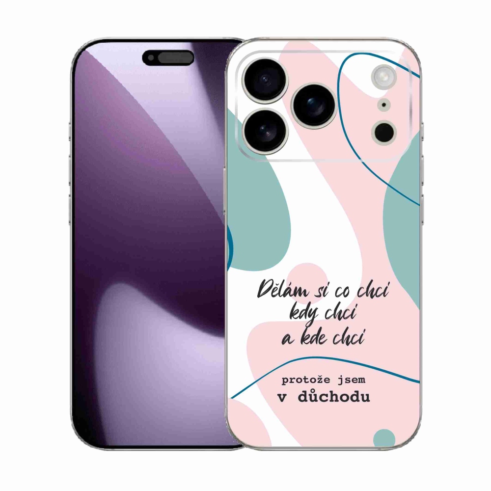 Gél borítás mmCase iPhone 17 Pro készülékhez - vicces szöveg 10 fehér háttér