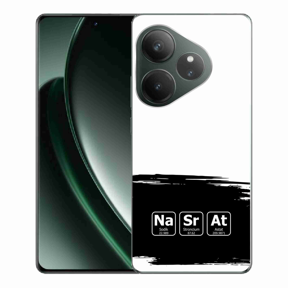 Gél borító mmCase a Realme GT 6 5G/GT 6T 5G - kémiai elemek fekete és fehér háttérrel