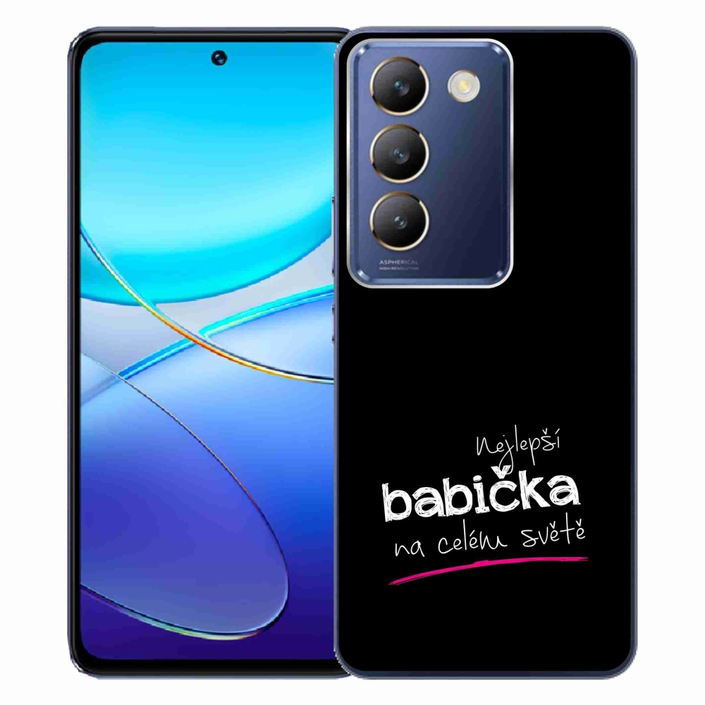 Gél borító mmCase a Vivo V40 SE 4G/5G - Legjobb nagyi 4 fekete háttérrel