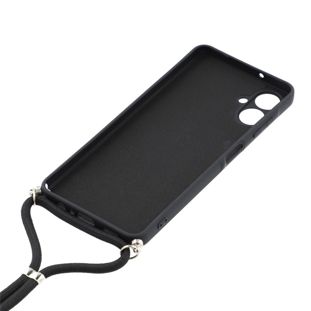 Bélés zselés tok húzózsinórral Samsung Galaxy A07 4G - fekete