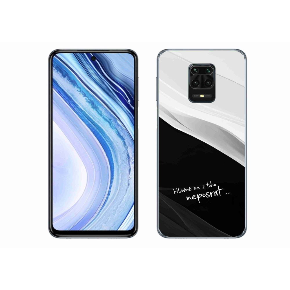 Gél borító mmCase a Xiaomi Redmi Note 9S-hez - vicces szöveg 13 fekete és fehér háttérrel