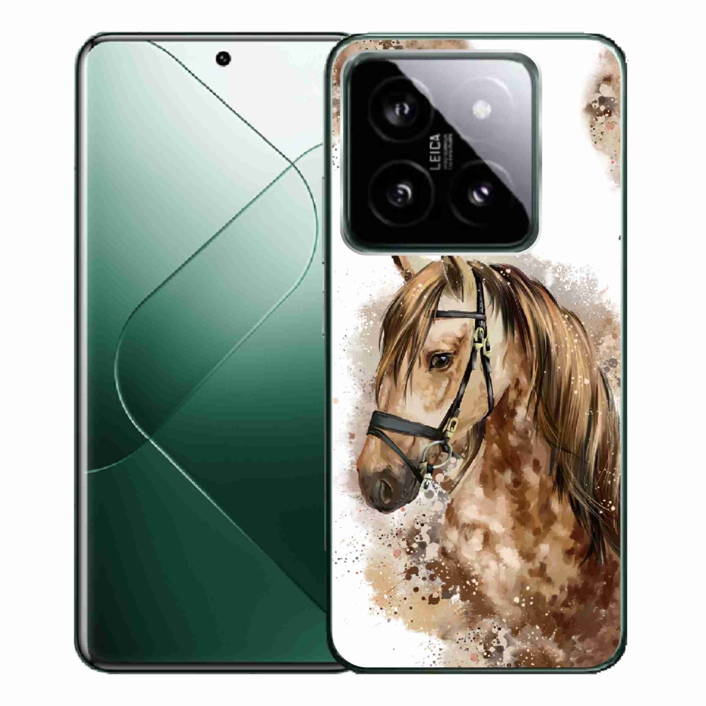 Gél borítás mmCase a Xiaomi 14 Pro számára - barna rajzfilm ló