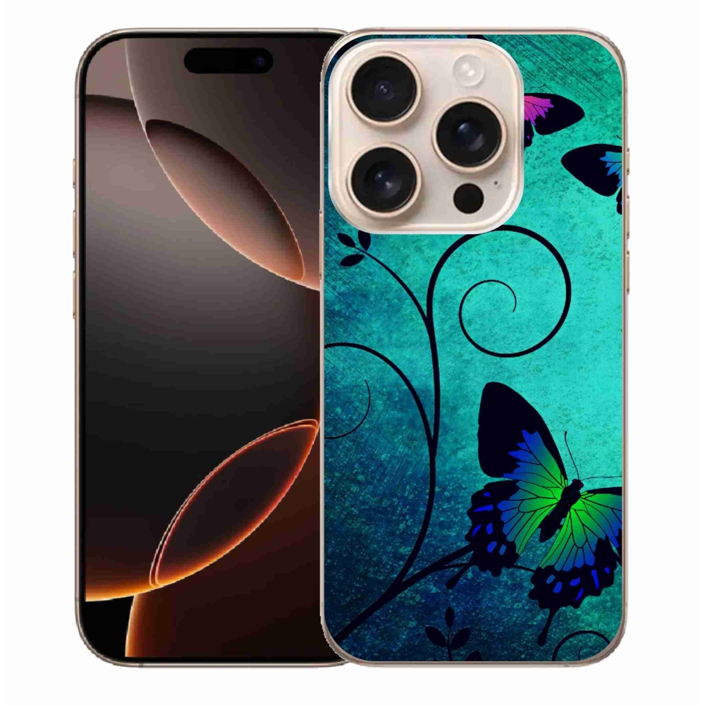 Zselés borítás mmCase iPhone 16 Pro Max készülékhez - színes pillangók