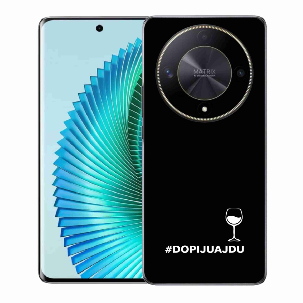 Gél borítás mmCase a Honor Magic 6 Lite 5G készülékhez - bor motívum fekete háttérrel