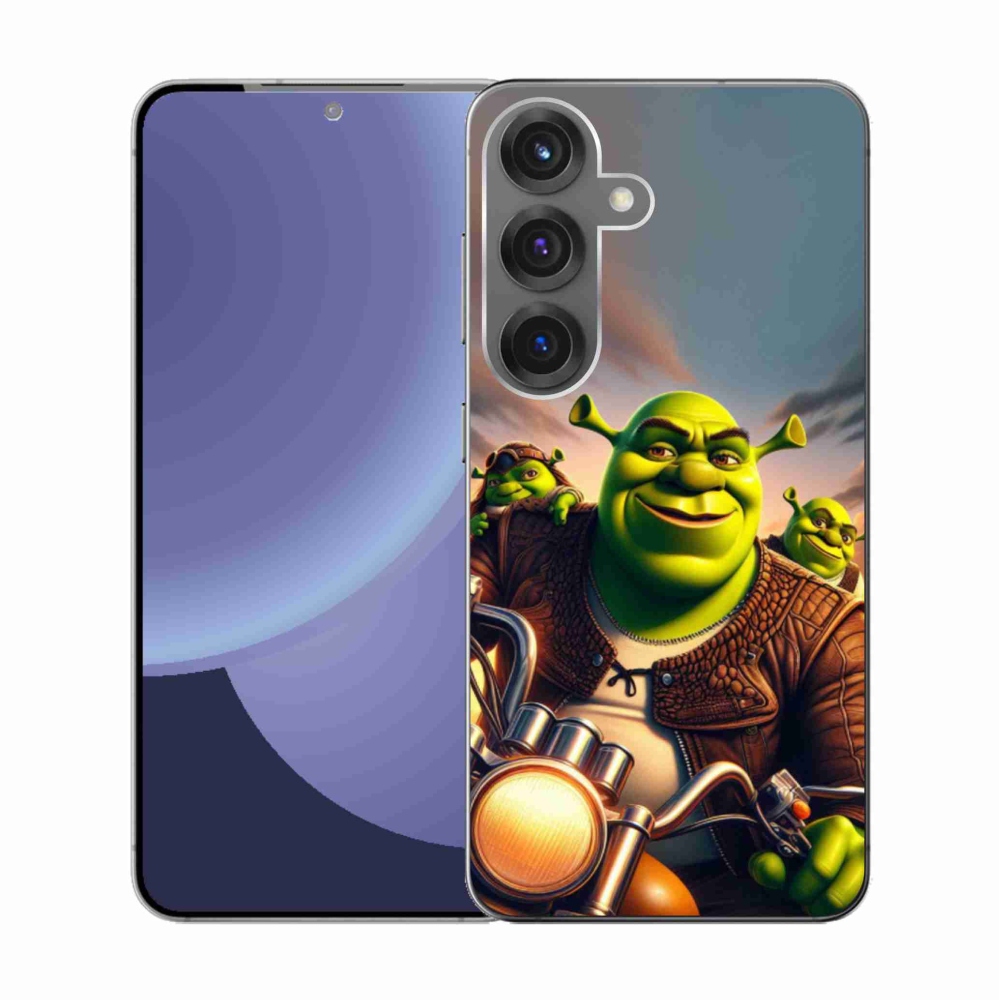 Gél borítás mmCase Samsung Galaxy S25 készülékhez - Shrek egy motorkerékpáron