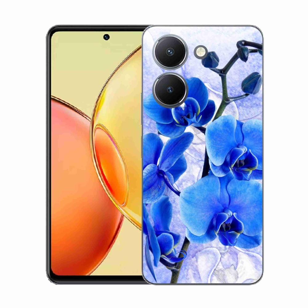 Gél védőhuzat mmCase a Vivo Y36-hoz - kék virágok
