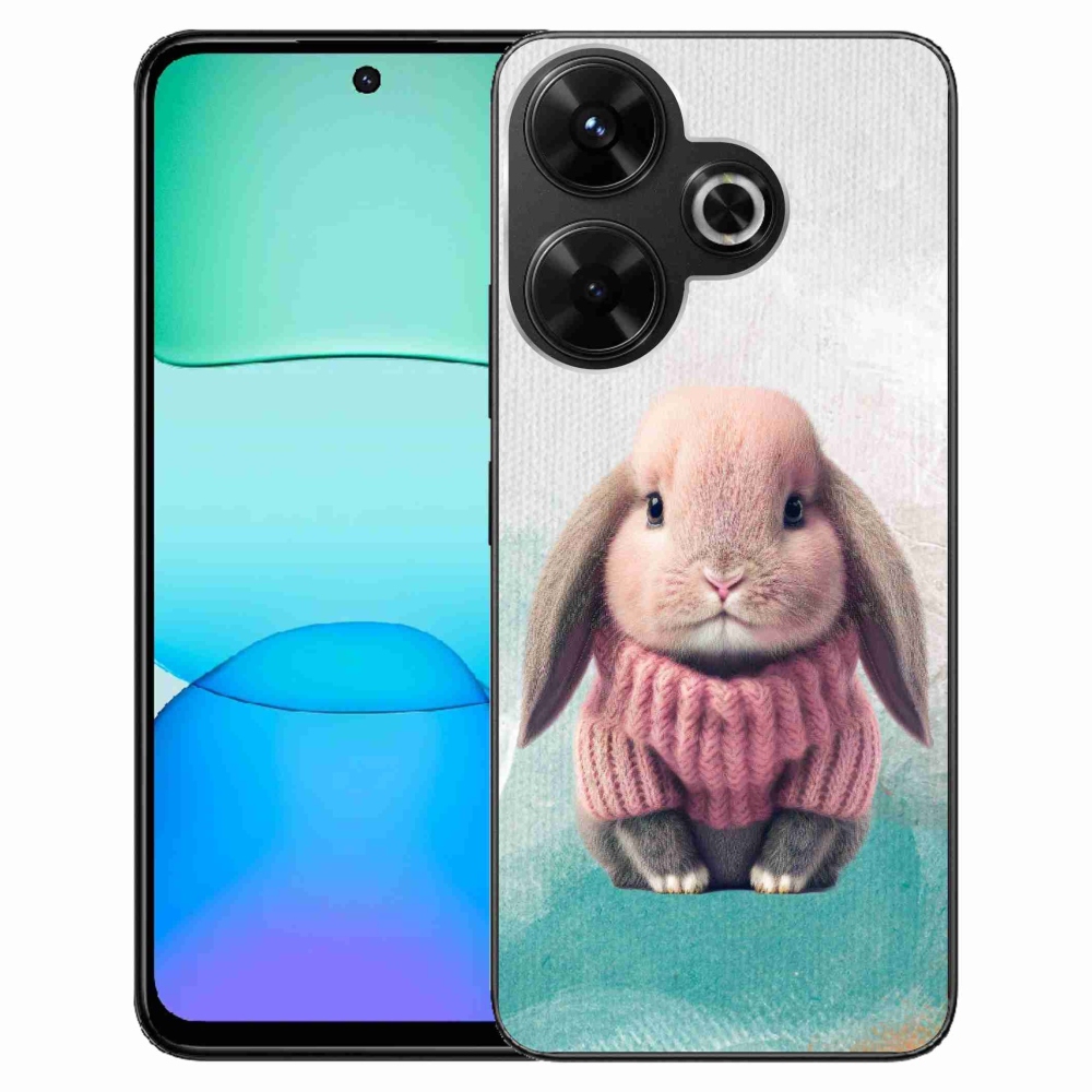 Gél borítás mmCase a Xiaomi Redmi 13 4G/Poco M6 4G - nyúl pulóverben