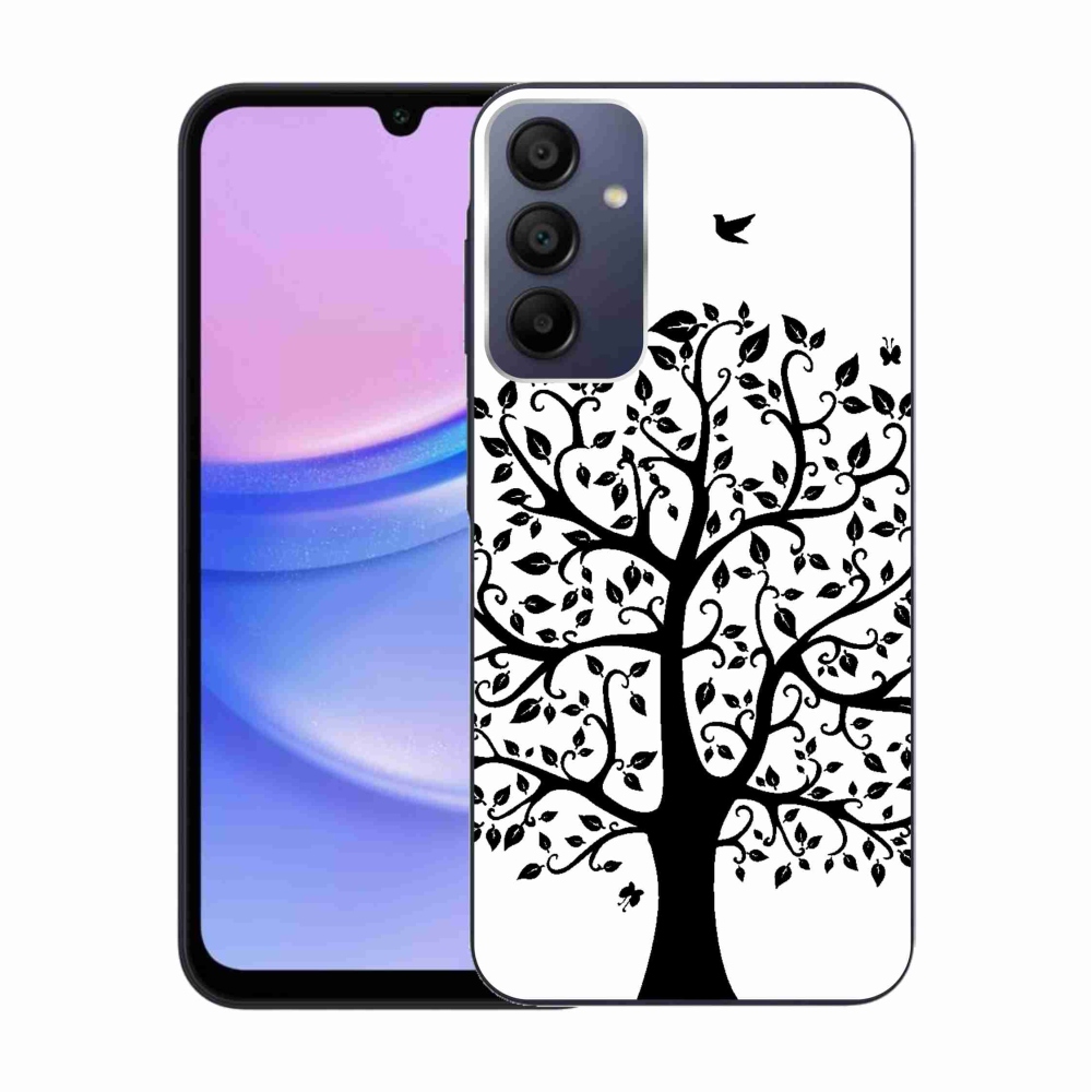 Zselés borítás mmCase Samsung Galaxy A15 4G/5G - fekete és fehér fa