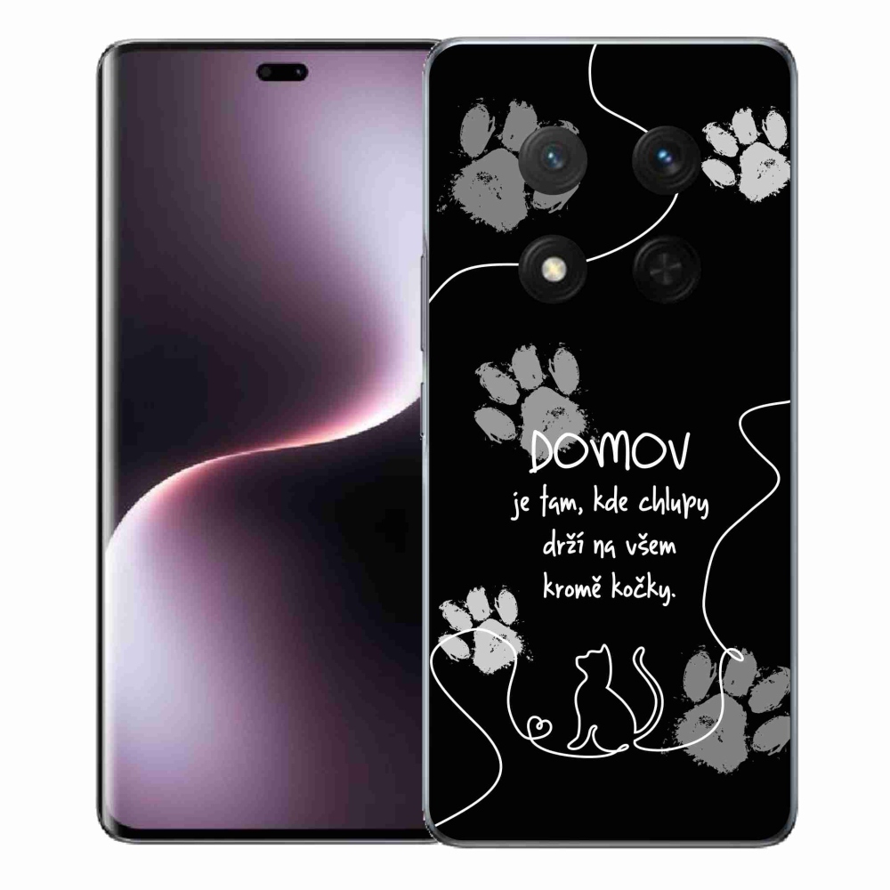 Gél borító mmCase a Honor Magic 7 Lite 5G készülékhez - macska motívum fekete háttérrel