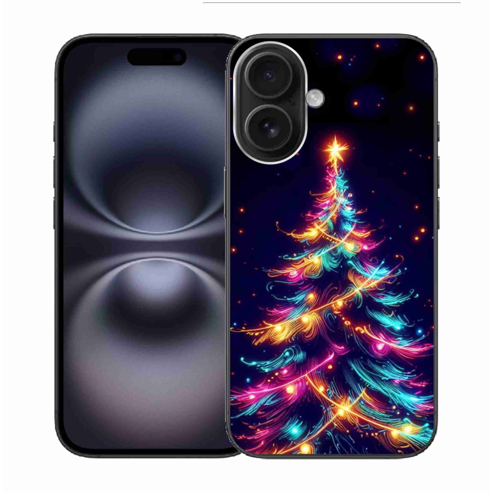 Gél borítás mmCase iPhone 16 készülékhez - neon karácsonyfa