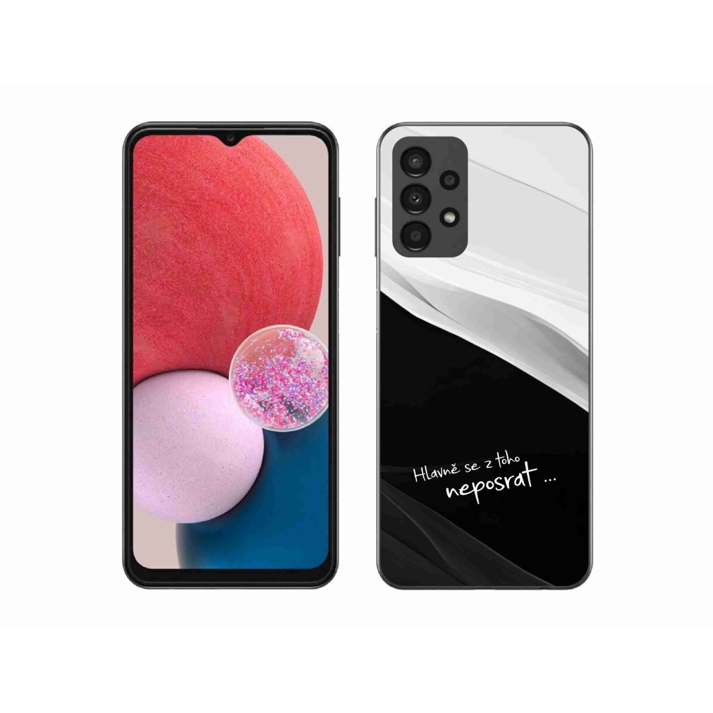 Gél borító mmCase Samsung Galaxy A13 4G - vicces szöveg 13 fekete és fehér háttérrel