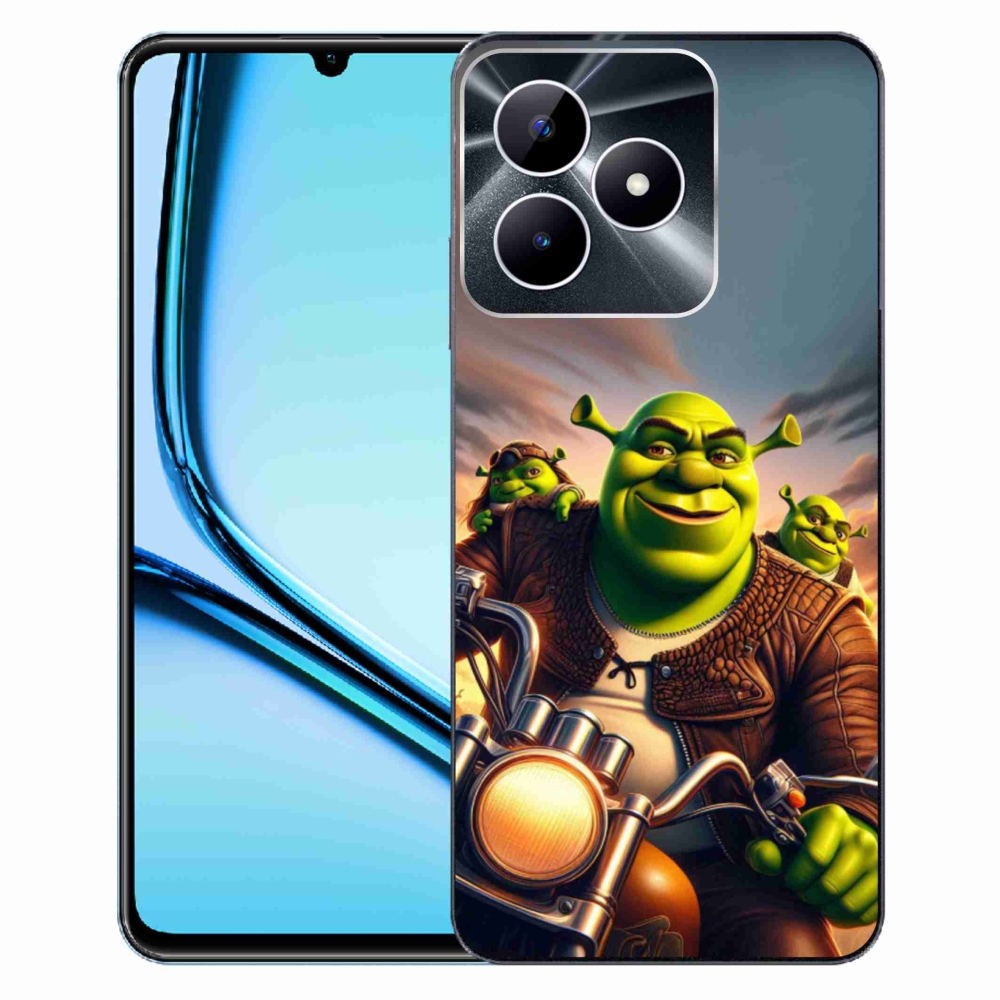 Zselés borítás mmCase a Realme Note 50 készülékhez - Shrek egy motorkerékpáron