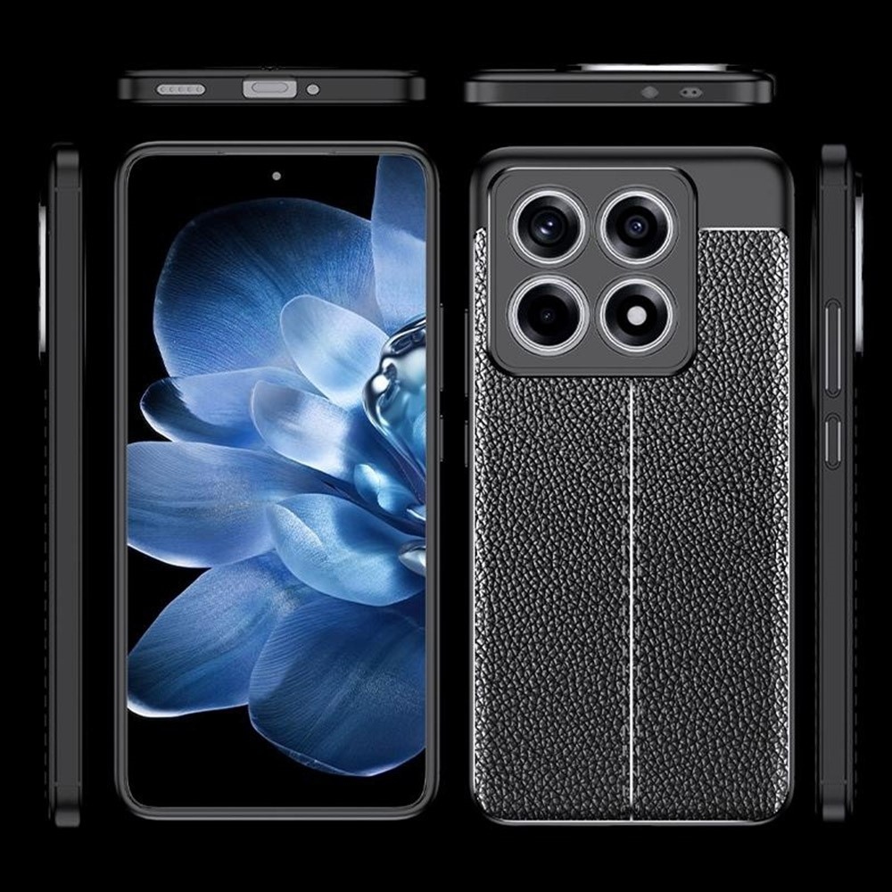 Litchi tartós zselés tok Xiaomi 14T-hez - fekete