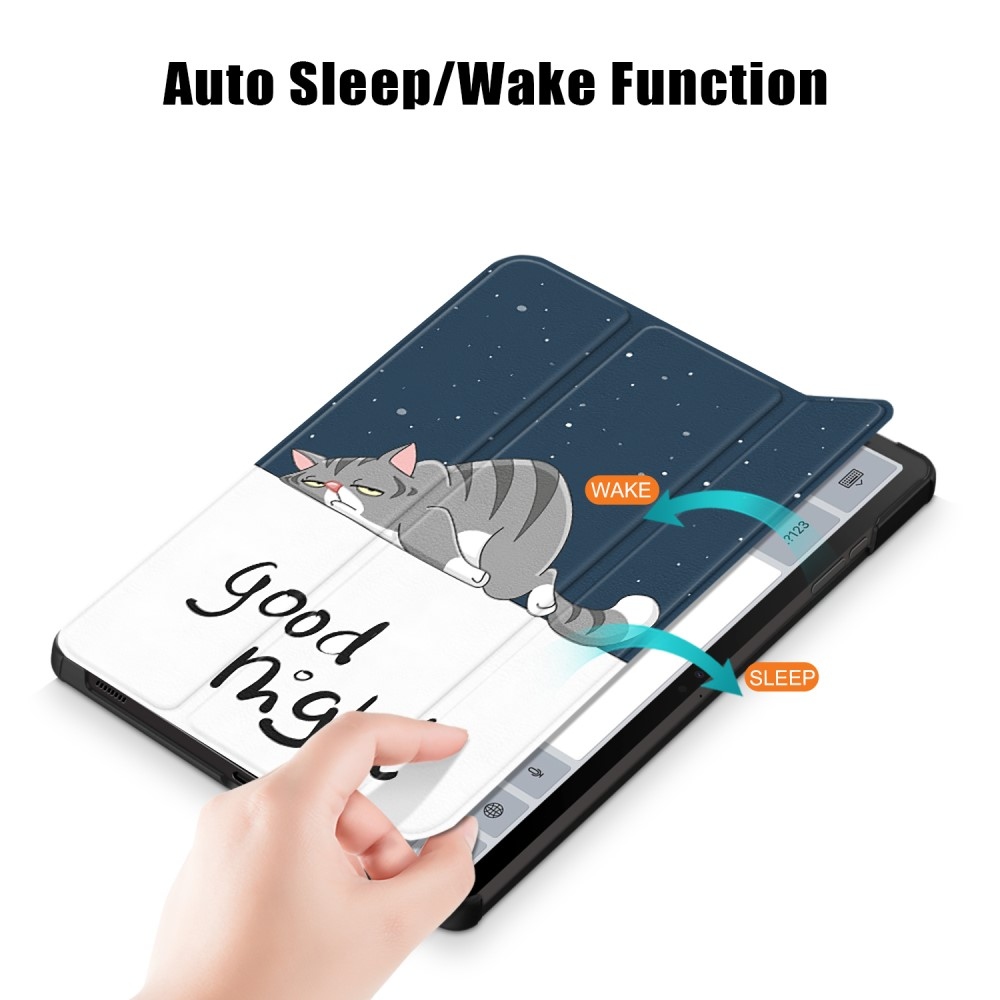 Nyomtatás intelligens záró tok a Samsung Galaxy Tab S9 FE+ készülékhez - macska