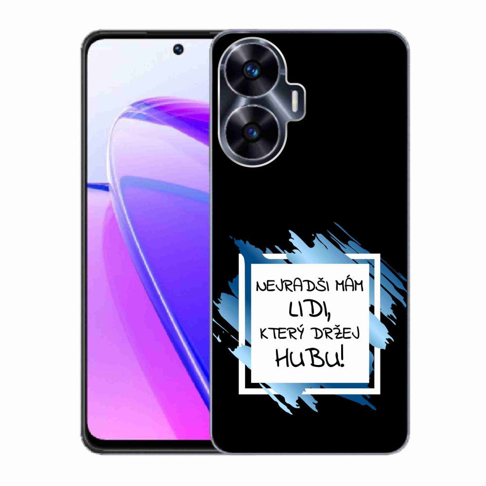 Gél borító mmCase a Realme C55 készülékhez - vicces szöveg 7 fehér és fekete háttérrel