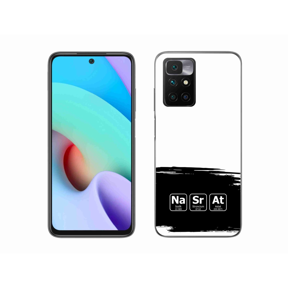 Gél borító mmCase a Xiaomi Redmi 10/Redmi 10 (2022) - kémiai elemek fekete és fehér háttérrel