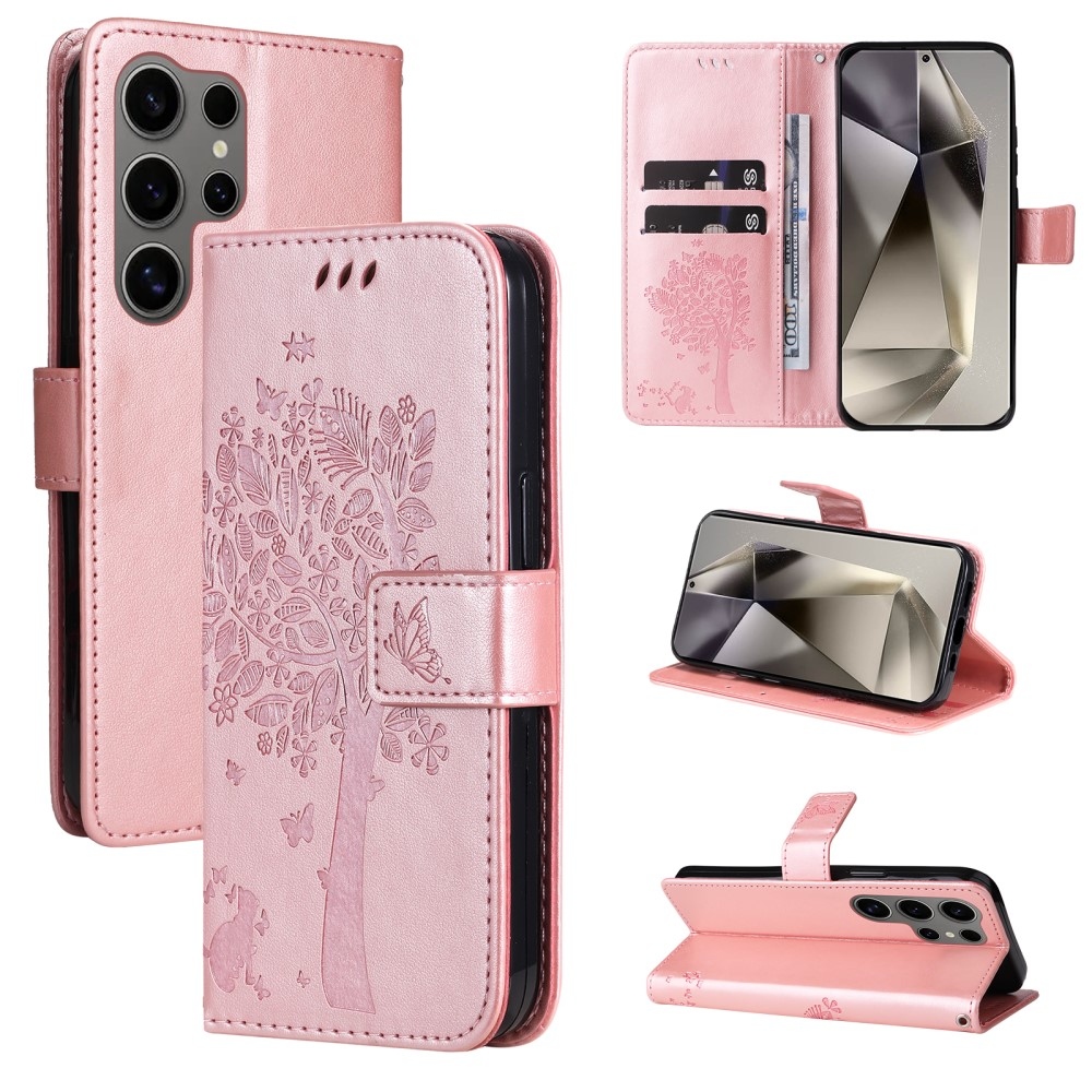 Fák könyve tok Samsung Galaxy S25 Ultra - rózsaarany