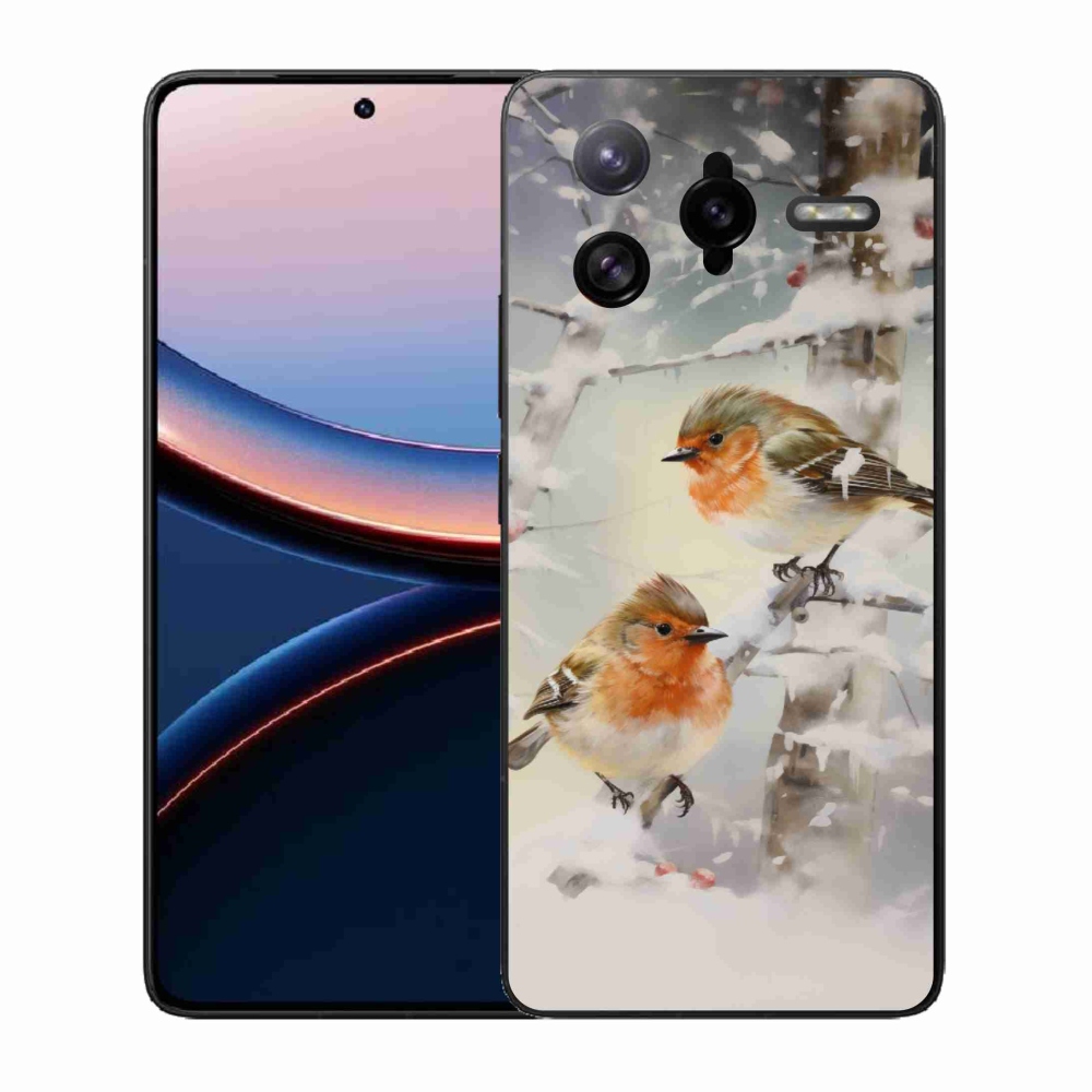 Gél borító mmCase a Xiaomi Poco F7 Ultra számára - madarak télen