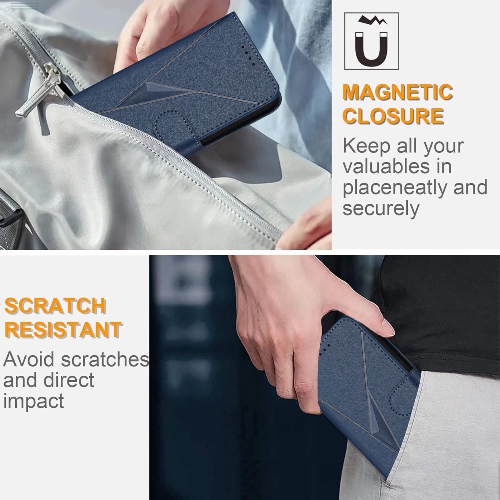 Háromszögek könyvtáska Honor 400 Lite-hoz - kék