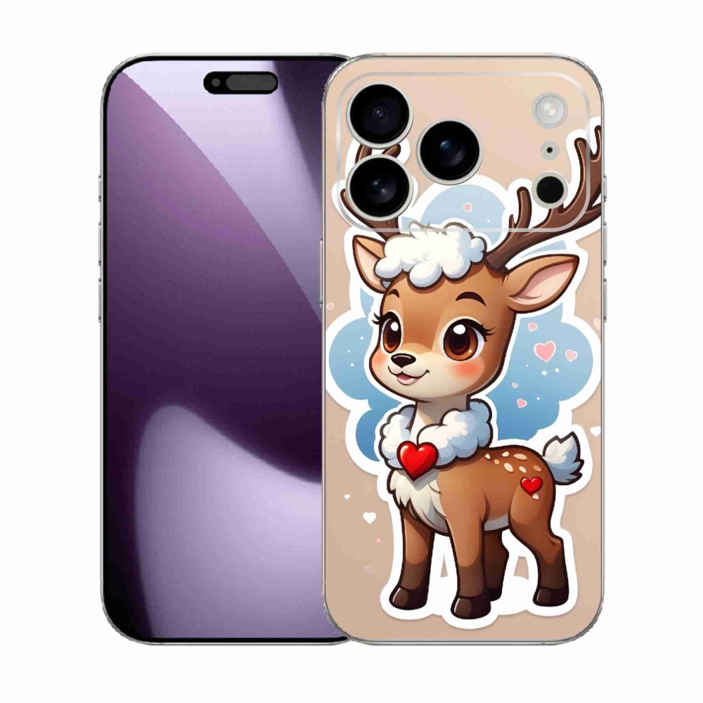 Zselés borítás mmCase iPhone 17 Pro készülékhez - rajzfilm rénszarvas