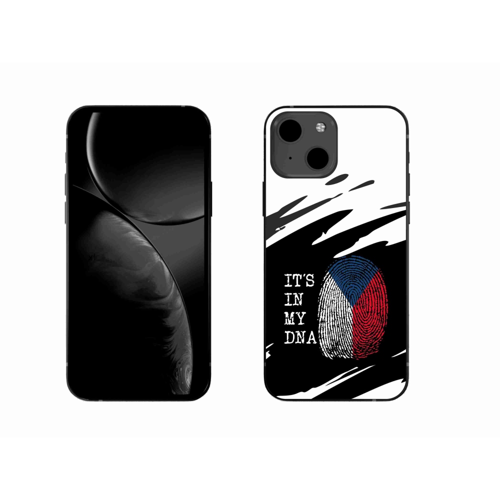 Zselés borítás mmCase iPhone 13 6.1 - zászlós ujjlenyomat fekete és fehér háttérrel