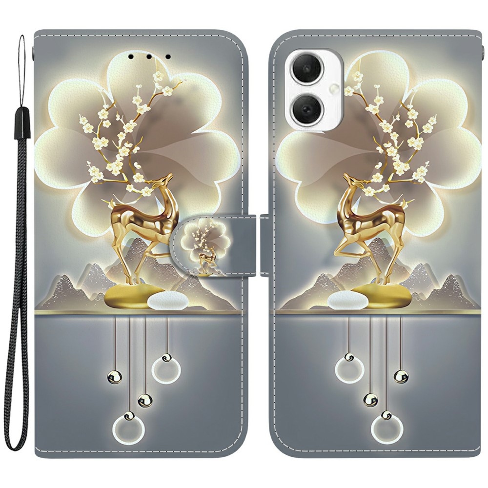 Sokoldalú könyvtáska Samsung Galaxy A06 4G készülékhez - szarvas szika