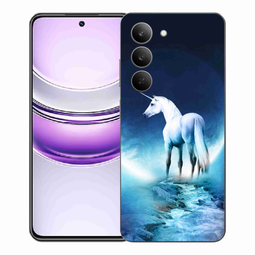 Gél borító mmCase a Realme 14x 5G készülékhez - fehér egyszarvú