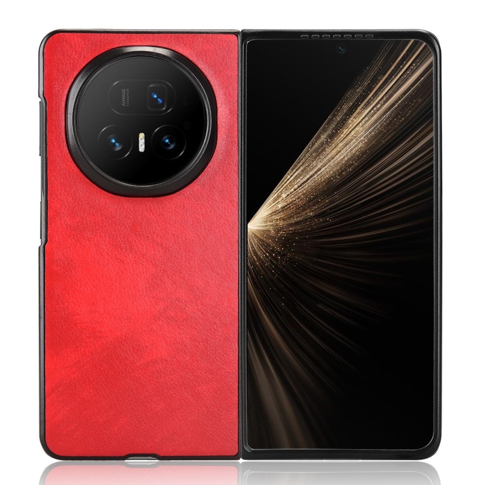 Vintages műanyag tok műbőrrel Honor Magic V5-hez - piros