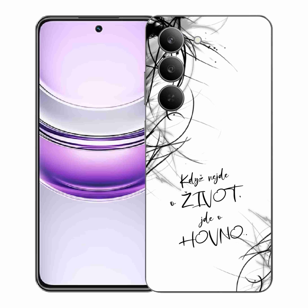 Gél borító mmCase a Realme 14x 5G készülékhez - vicces szöveg 16 fehér háttér