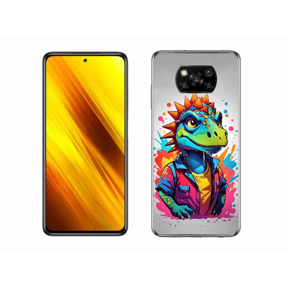 Gél borítás mmCase a Xiaomi Poco X3 Pro számára - színes dinoszaurusz