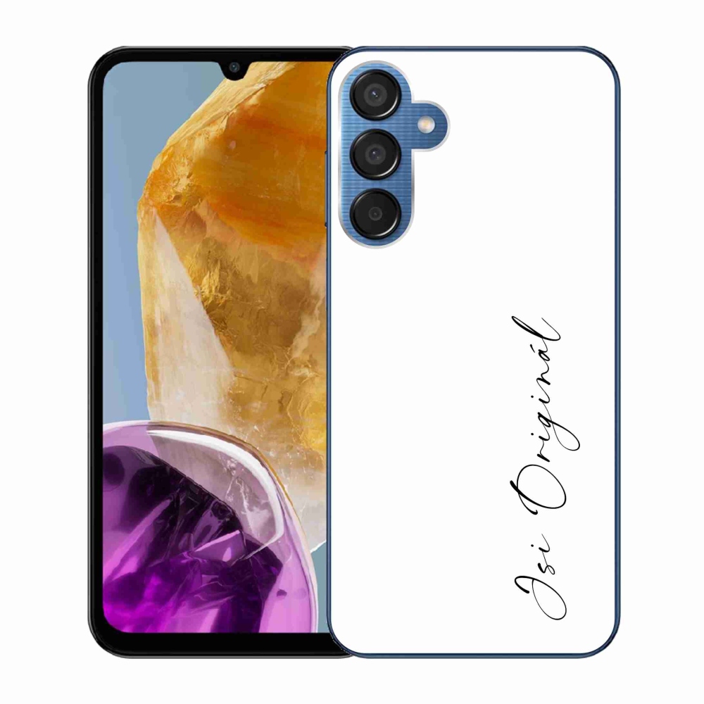 Gél borító mmCase a Samsung Galaxy M15 5G - Ön az eredeti fehér háttérrel