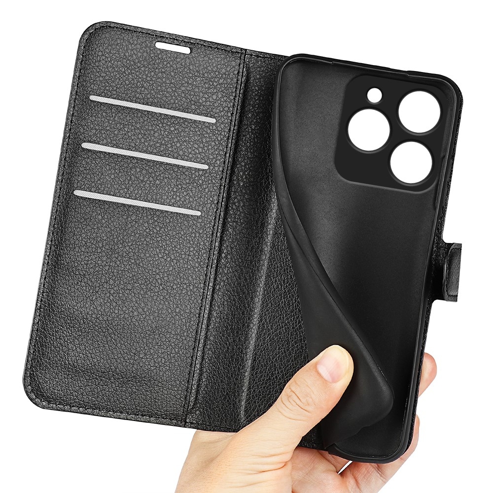 Litchi könyvtáska Realme C61/C63 készülékhez - fekete