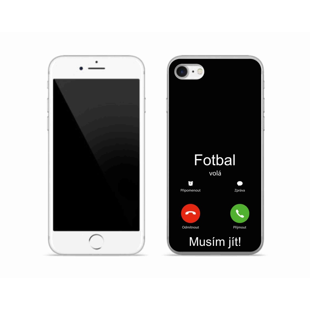Zselés borítás mmCase iPhone SE (2020) - futballhívások fekete háttérrel