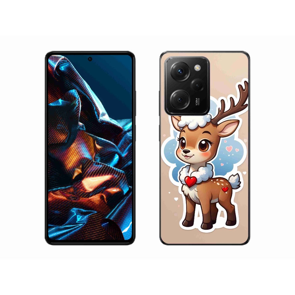 Gél borítás mmCase a Xiaomi Poco X5 Pro 5G számára - rajzfilm rénszarvas