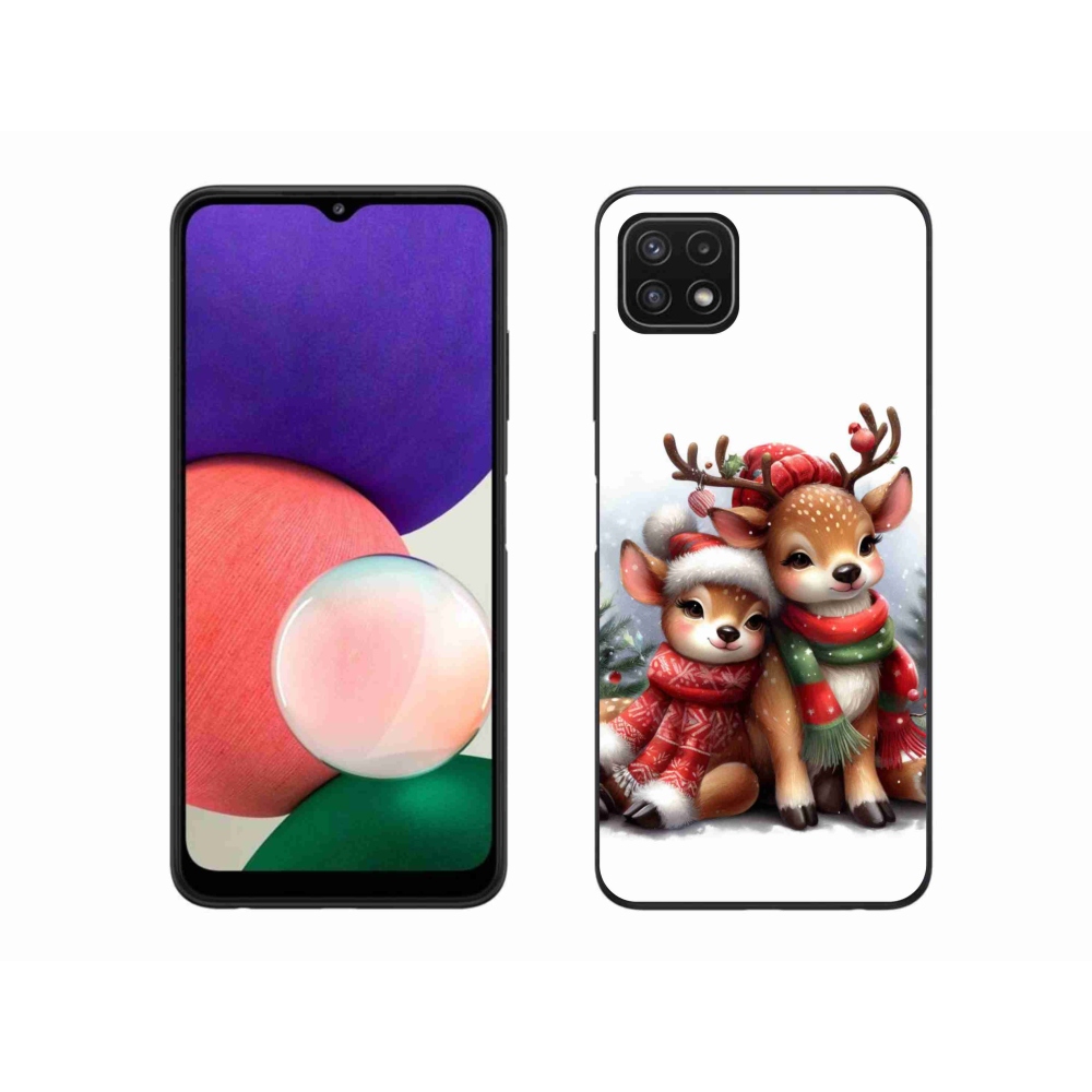 Zselés borítás mmCase Samsung Galaxy A22 5G - karácsonyi rénszarvashoz