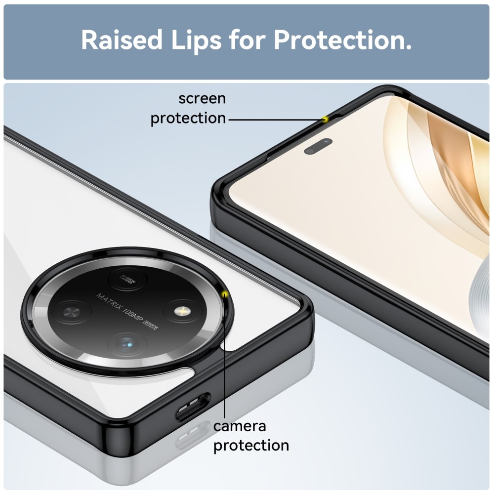 Gél tok fix hátlappal a Honor Magic 7 Lite 5G készülékhez - fekete