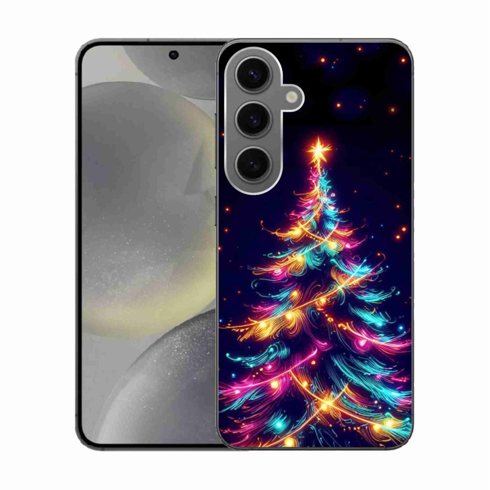 Gél borítás mmCase Samsung Galaxy S24 készülékhez - neon karácsonyfa