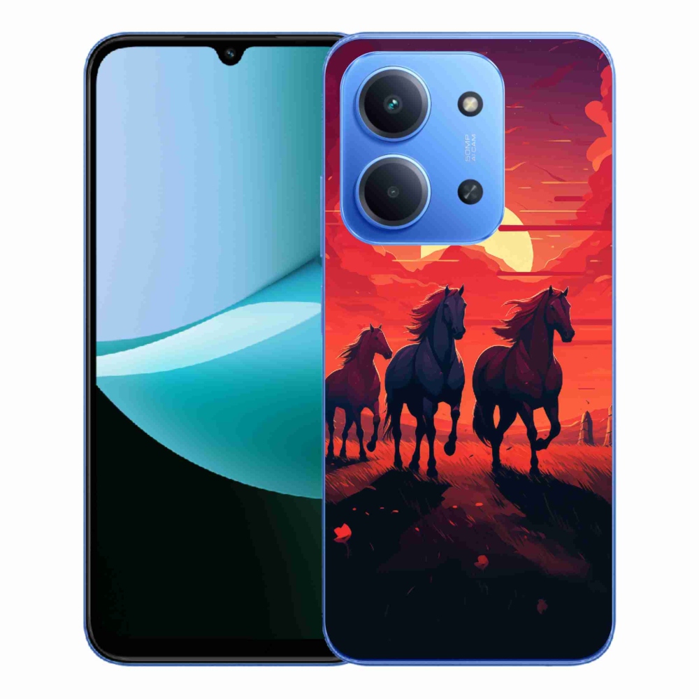 Gél borítás mmCase a Xiaomi Redmi 15C 4G/5G (173mm) - lovak és naplemente