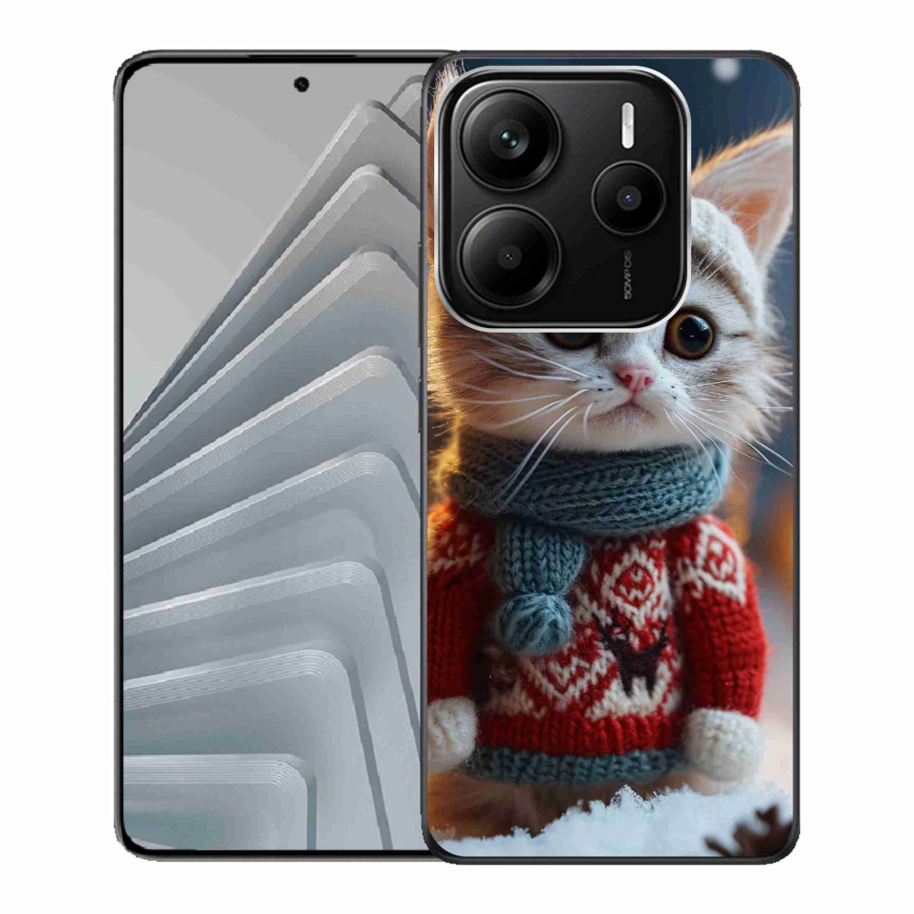 Gél borítás mmCase a Xiaomi Redmi Note 14 5G-hez - cica pulóverben