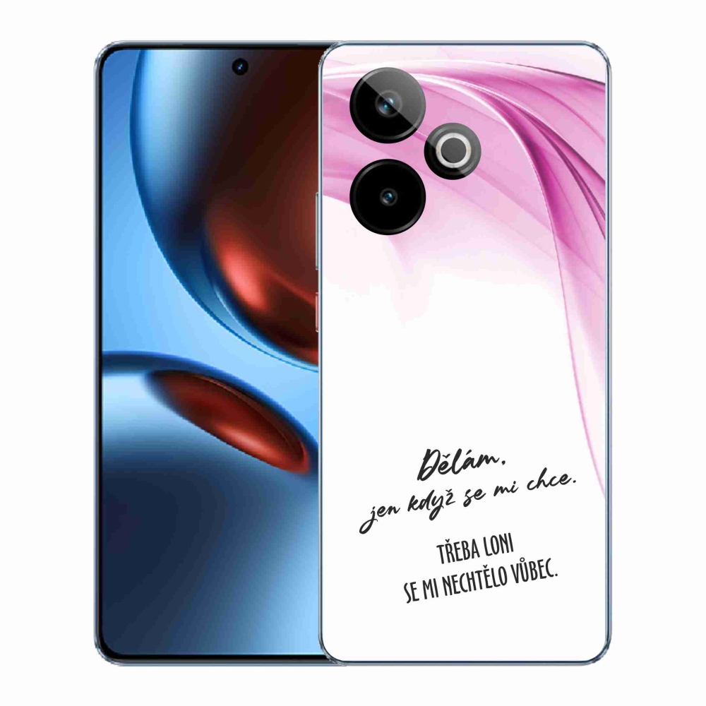 Rugalmas zselés tok mmCase képzeletbeli Realme GT 7 5G/GT 7T 5G - vicces szöveg 12 fehér háttérrel