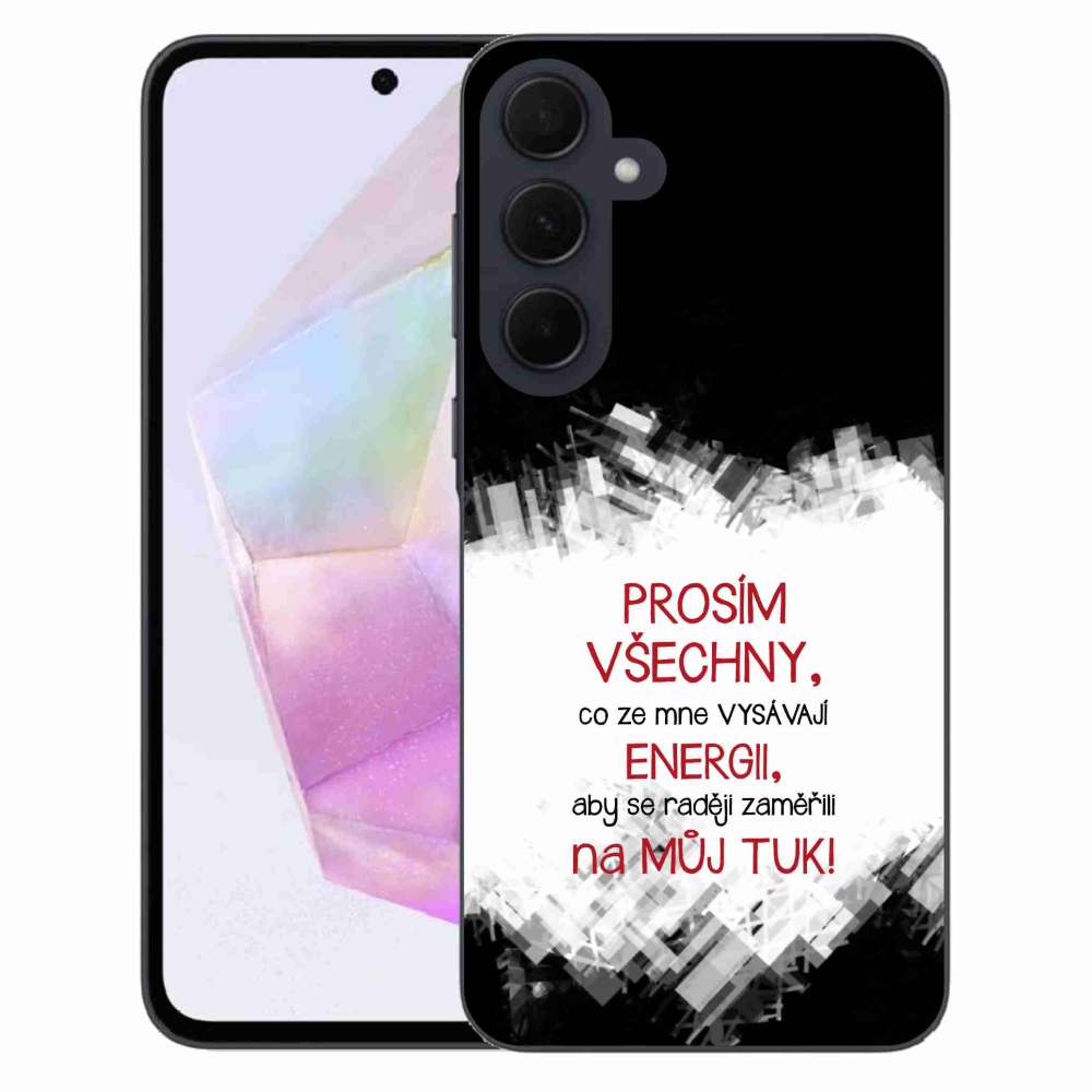 Gél borító mmCase Samsung Galaxy A35 5G - vicces szöveg 1 piros