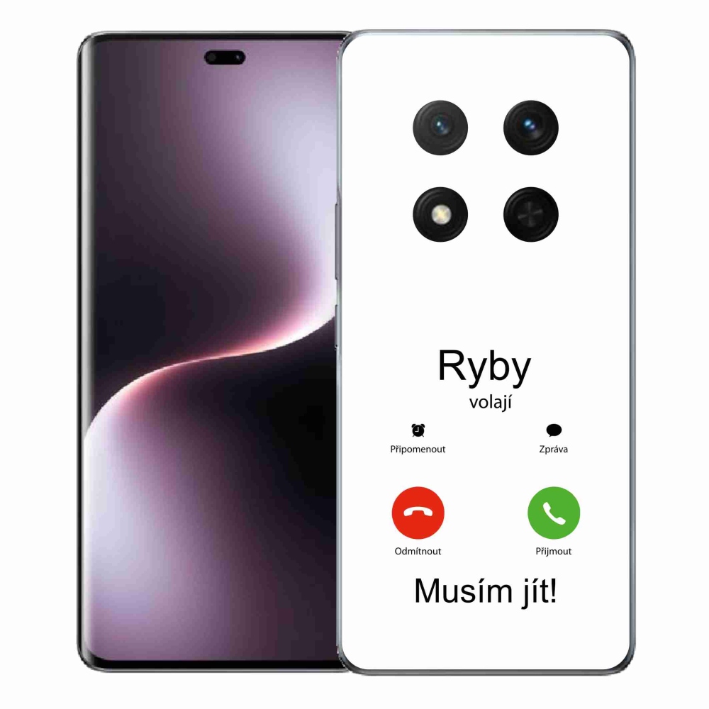 Gél borítás mmCase a Honor Magic 7 Lite 5G készülékhez - hal hívás fehér háttérrel