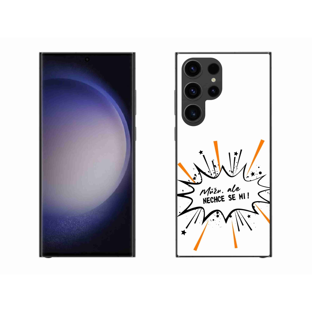 Gél borító mmCase Samsung Galaxy S23 Ultra 5G - vicces szöveg 11 fehér háttér