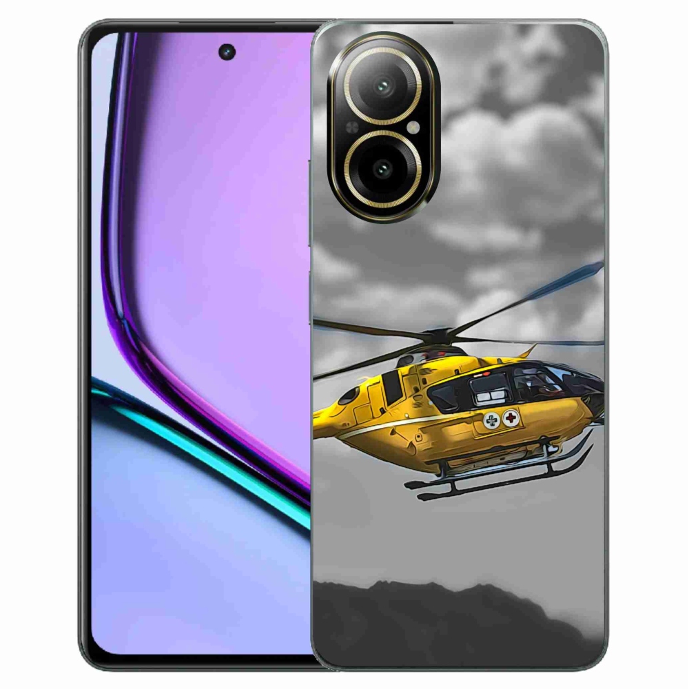 Zselés borítás mmCase a Realme C67 készülékhez - sárga helikopter