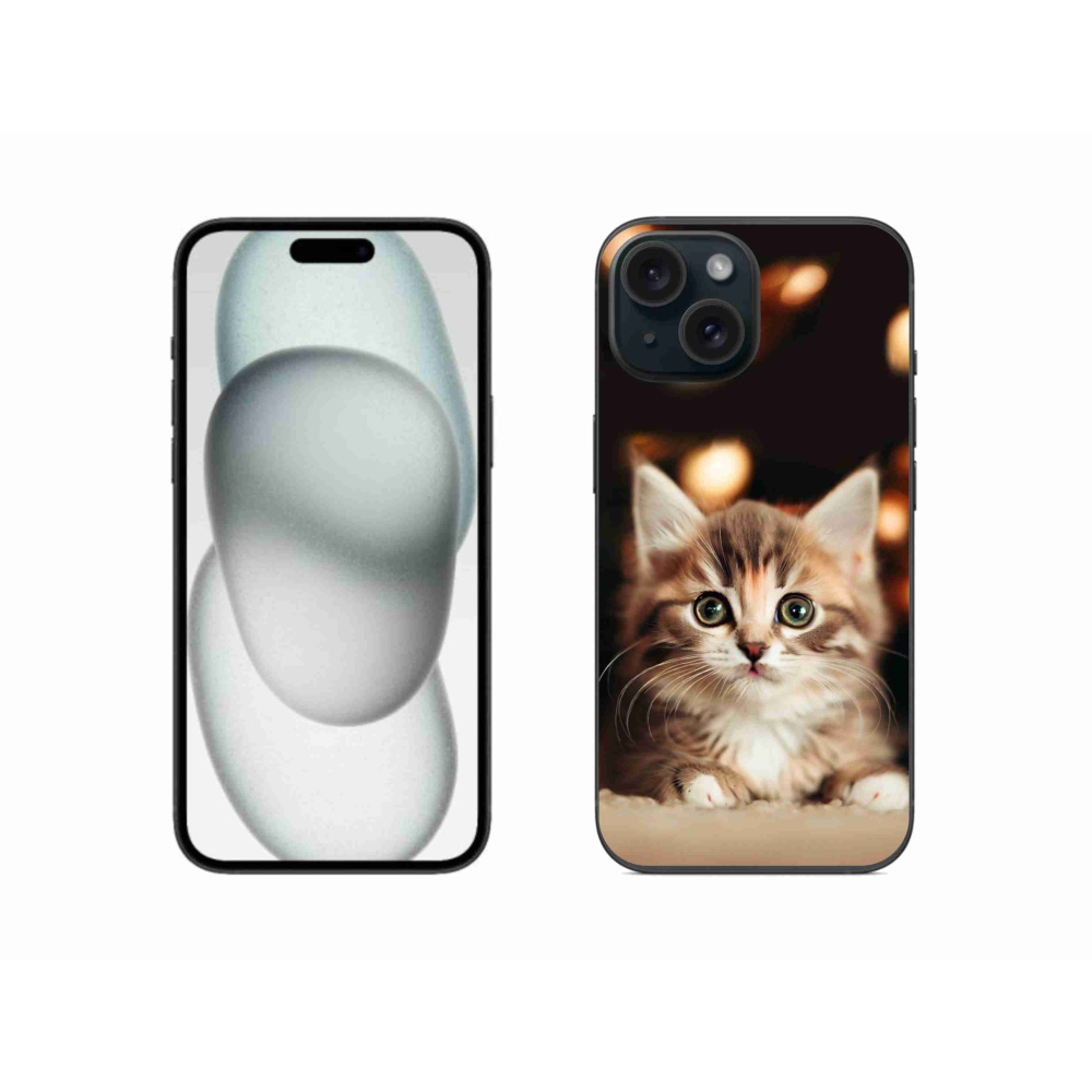 Gél borítás mmCase iPhone 15 készülékhez - aranyos cica 2