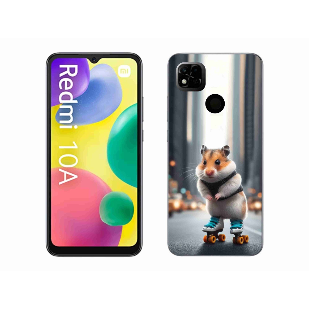 Gél borítás mmCase a Xiaomi Redmi 10A számára - hörcsög a korcsolyán