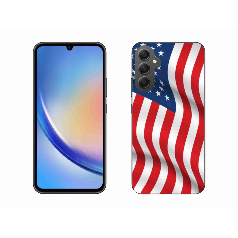 Gél védőhuzat mmCase Samsung Galaxy A34 5G - amerikai zászlóhoz