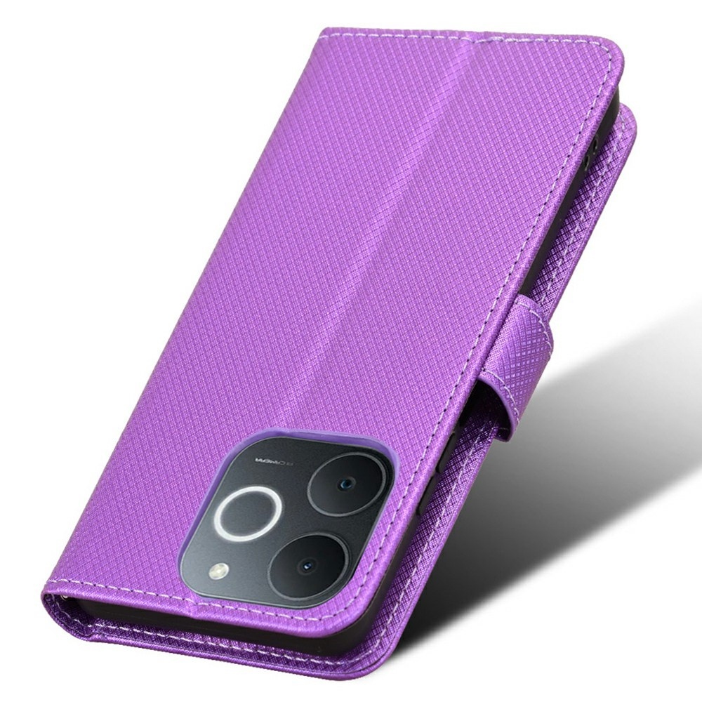 Gyémánt könyvtáska Realme Note 70T-hez - lila