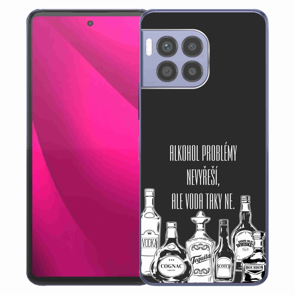 Gél borító mmCase a T-Mobile T Phone 2 Pro készülékhez - vicces szöveg fekete háttérrel